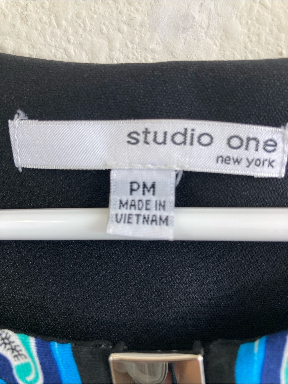 Studio One New York Stretch Dress Size PM Blue Teal Cutout Neckline - Picture 2 of 10